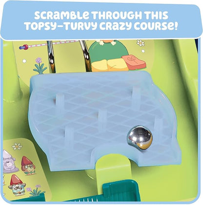 TOMY Bluey Screwball Scramble Marble Maze - Beat-The-Clock Obstacle Course &amp Marble Run - Skill &amp Dexterity Challenge - 1–4 Players - Ages 5+