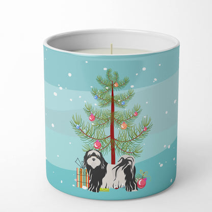 Caroline's Treasures CK3489CDL Tibetan Terrier Christmas Tree 10 oz Decorative Soy Candle Nature Soy Wax Essential Oil Home Decor Ideal for Bedroom Kitchen Bath Office Gift, 10 oz