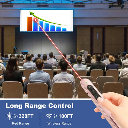 QUI Presenter Clicker USB A&C Bundle | Pen-Shaped Pink & Remote-Shaped Silver