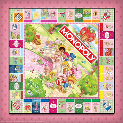 Monopoly: Strawberry Shortcake Board Game Buy Sell &amp Trade Locations Like Big Apple City Citrus Acres &amp More Includes 6 Collectible Tokens Like Blueberry Muffin's Basket &amp More Offici