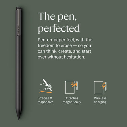 reMarkable Paper Pro Bundle – Premium Leather | Includes 11.8” reMarkable Paper Tablet, Marker Plus Pen with Eraser, and a Book Folio Cover in Black Leather