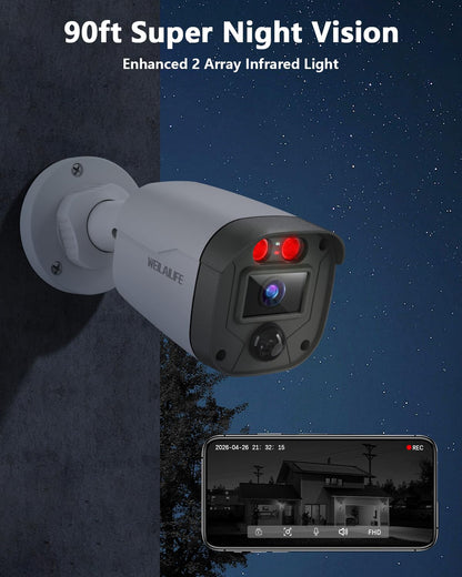 【90ft Super Night Vision】 3K Outdoor Wired Security Camera System, Home Video Surveillance Systems, CCTV Surveillance DVR Kits