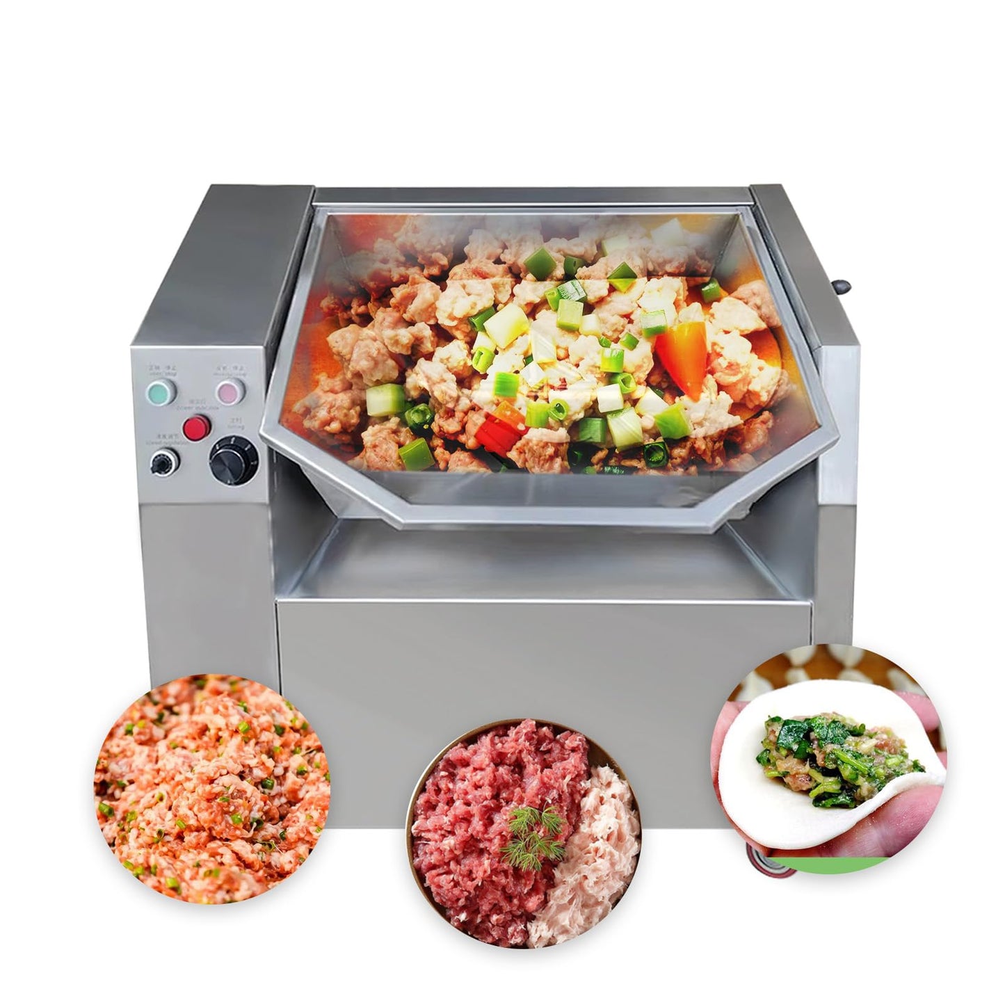 Koalalko Commercial Dough Mixer,Dough Kneading Machine,50L Tank Electric Flour-Mixing Machine,Meat Mixer, Adjustable Speed,2 Stirring Rods,1 for Dough Mixer,1 for Meat Mixer,Capacity 55Lb/H