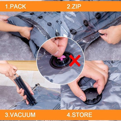 GONGSHI Vacuum Storage Bags, Space Saver Seal Bags For Clothing, Travel Luggage,Blankets, Comforters, Pillows, Clothes Storage.28 Combo
