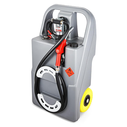 DNA MOTORING Portable Fuel Tank Caddy 26 Gallon 100L 12V Diesel Transfer Unit for Cars Trucks Lawn Mowers ATVs Boats,Grey,TOOLS-00303