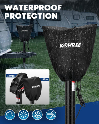 Kohree Electric Trailer Jack 5000lbs, Heavy Duty A-Frame Electric Power Tongue Jack with Waterproof Cover & LED Light for Travel Trailers, Camper, RV, 12V DC with Wiring, 9.8"-31.7" Lift
