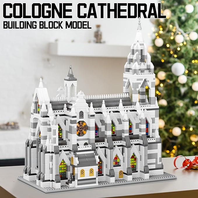 Miniature Building Blocks Cologne Cathedral Model Set (3598 Pieces) - Building Toys Suitable for Children and Adults as Gifts