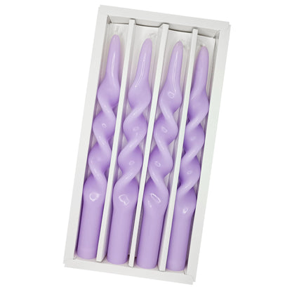 Spiral Taper Candles Twisted Candlesticks -10 INCH Purple Candle Sticks Long Tapered Candle Unscented Candle for Home Dinner Holiday Wedding Party