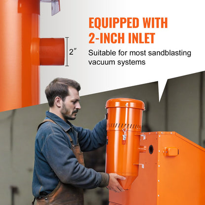 Dust Collection System: 1.6-HP Dust Collector Media Reclaimer with 1.8 Gallon Capacity - Universal Fit for Sandblaster Cabinets and Media Blasters