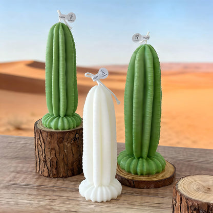 Cactus Shaped Scented Candle,Green Prickly Pear Soy Wax Decorative Candle with Floral Fragrance,Desert Theme Gift for Plant Lovers,Home Decor & Relaxation Moments
