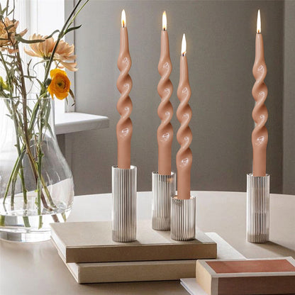 Spiral Taper Candles Taper Candlesticks - 6pcs Gedengni Candle Stick Unscented Wax Candles Elegant Design for Home Décor Weddings Festive Seasons Holiday