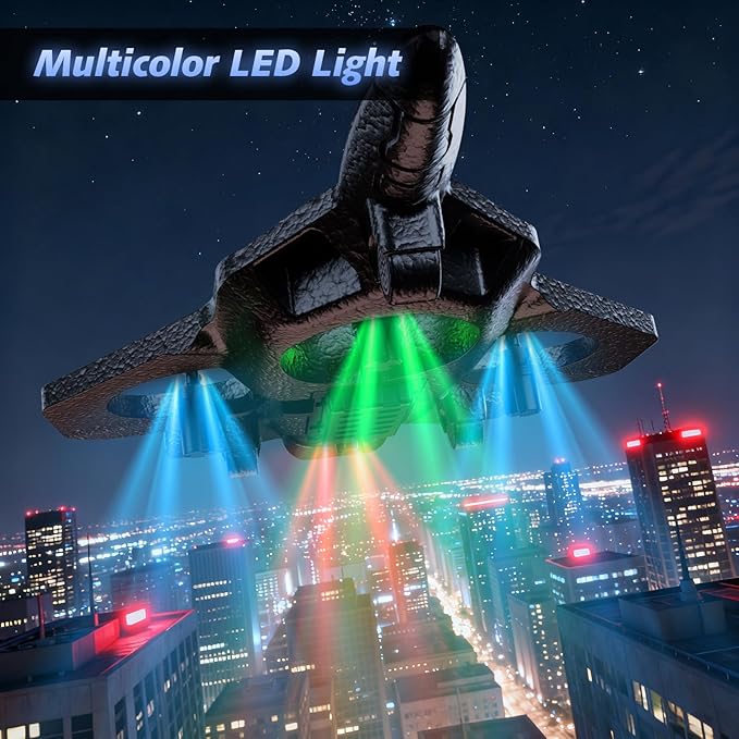 Foam RC Airplane with Cool Led Light 360° Flip and Headless Mode Remote Control Airplane RC Plane for Kids Adults Aged 6+ RC Flying Toy for Kids Birthday Gift