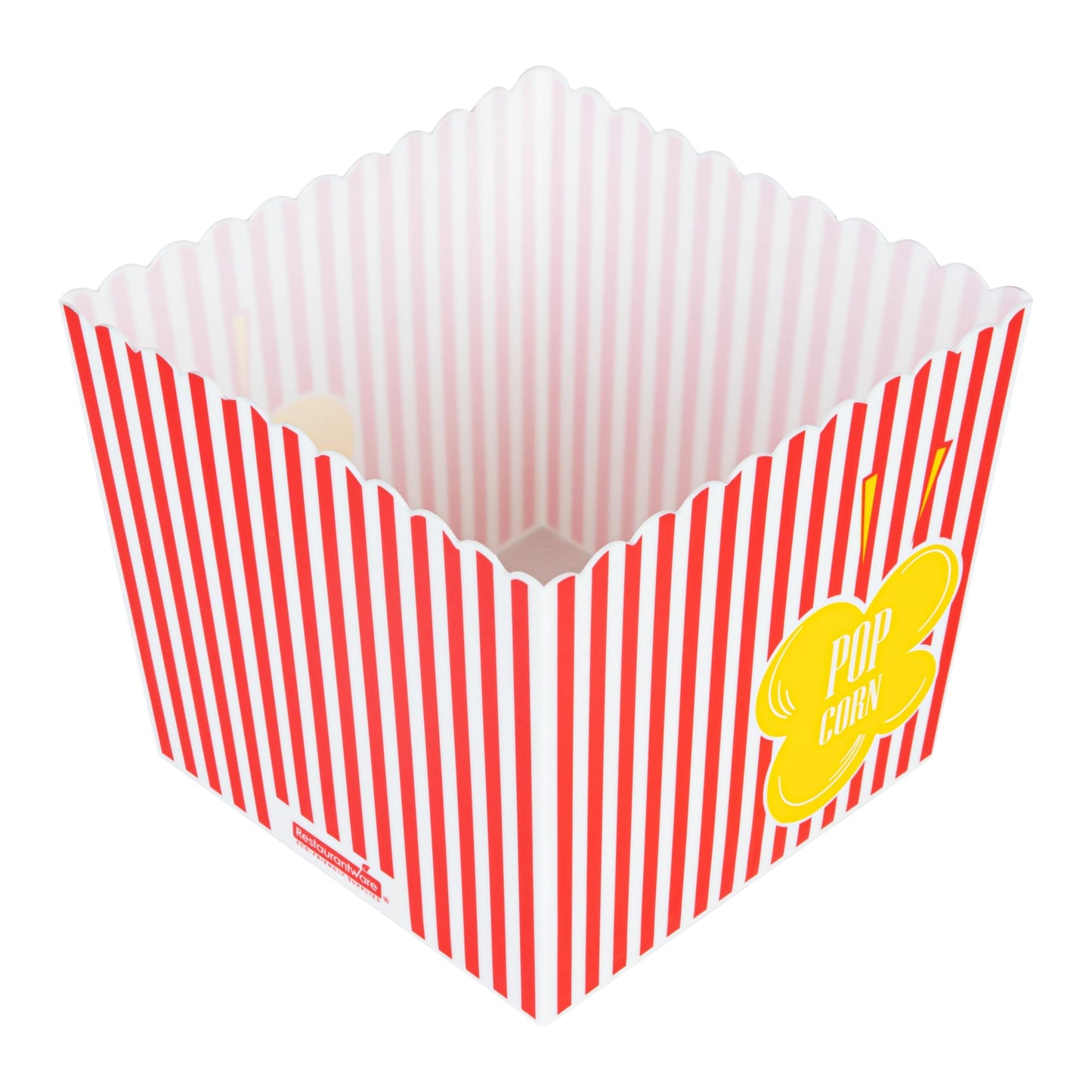 Restaurantware Popcorn Buckets 10 Count 165 Ounce Plastic Reusable Popcorn Containers Red And White Striped Snack Tubs Pink Durable Design For Movie Nights