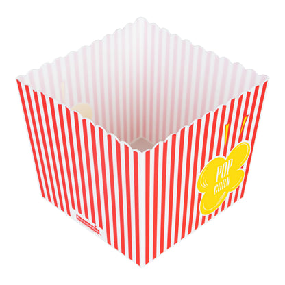 Restaurantware Popcorn Buckets 10 Count 165 Ounce Plastic Reusable Popcorn Containers Red And White Striped Snack Tubs Pink Durable Design For Movie Nights