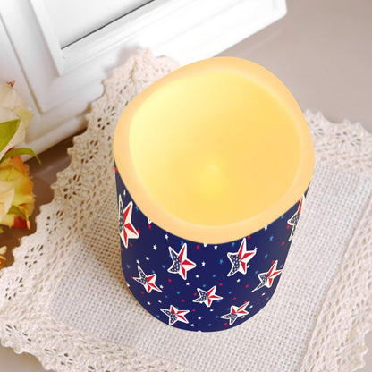 Ystardream 4 Pcs Independence Day Flameless Projector Candle with Remote Timer-American Flag Patriotic Projector Light LED Candles Battery Operated for 4th of July Home Indoor Holiday Party Decoration