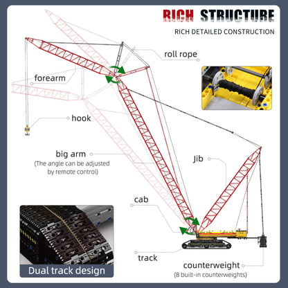 Mould King 17015 Technology Crawler Crane Building Block Kit, Heavy Duty Crawler Crane with Motors for Adult, 4318 pcs Engineering Building Set