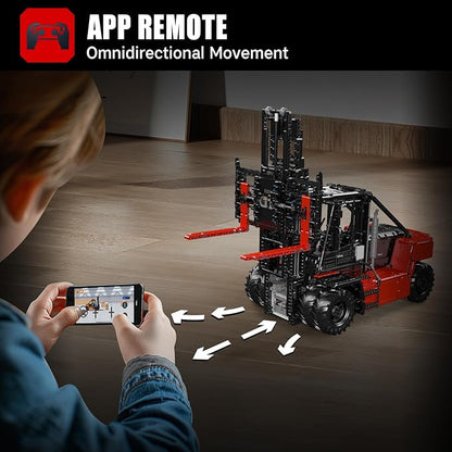 Mould King Technique Forklift Truck Toy 1:6 Scale 17045 Building Blocks Kit MOC Remote Control Heavy-Duty Shelf Lifted Truck Model Toy Gifts Toys for Age 14+/Adults (4579 Pieces)