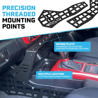 Rago Fabrication Center Console Molle Storage Panel Compatible with 3rd Gen Tacoma 2016-2023 - Pickup Interior Organizer, Modular Gear Mount System for Tablets & GPS