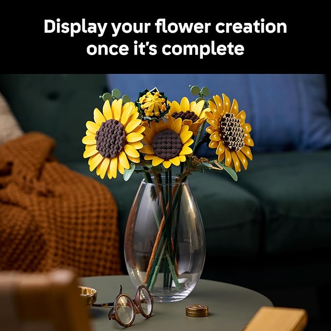 LEGO Botanicals Sunflower Bouquet Building Set for Adults Ages 18+ - Artificial Flowers for Home Office Bedroom or Desk Decor - Gifts for Women &amp Men - 11502
