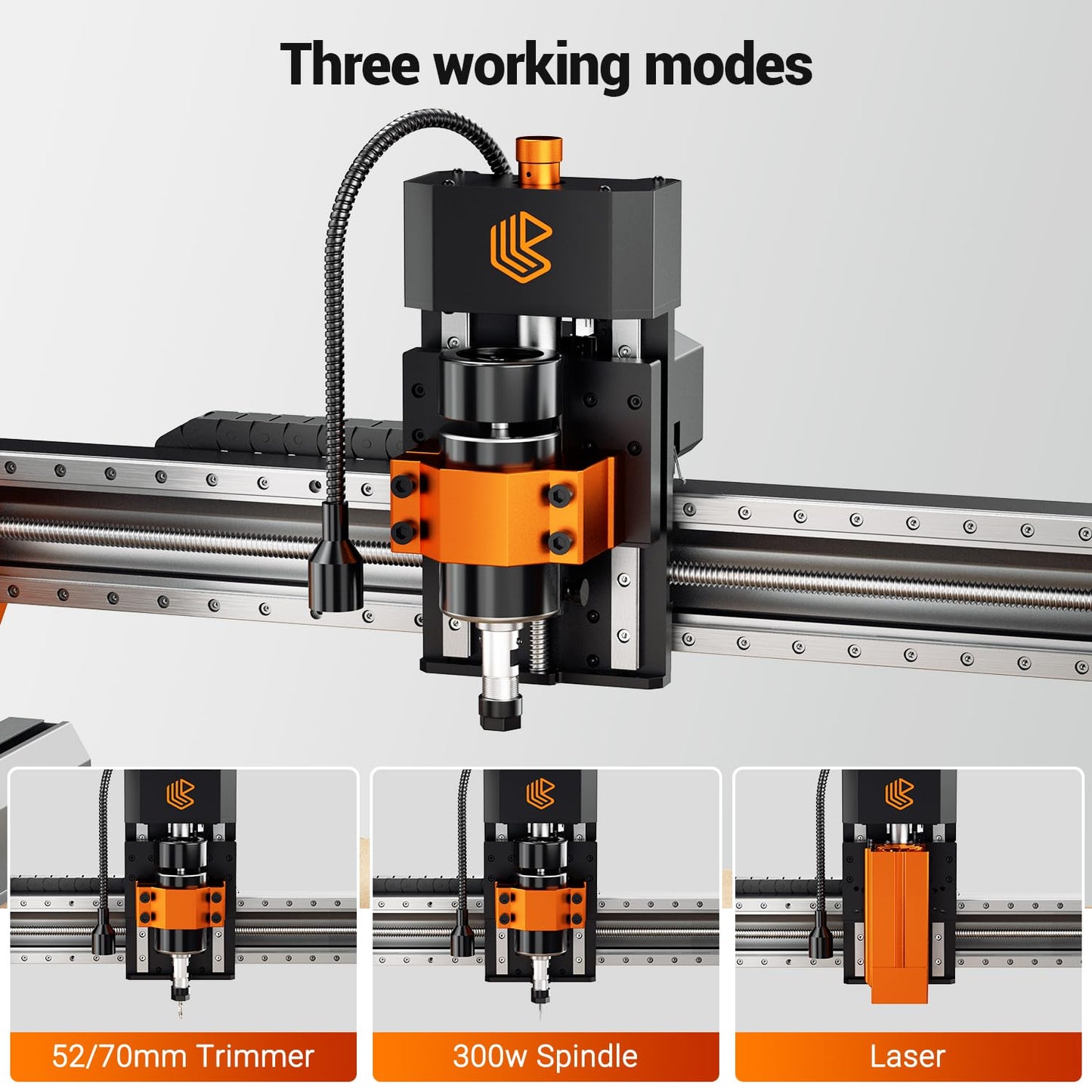 Artsian 01 CNC Router Machine 12000 RPM 300W GRBL Control 3-Axis Engraving 0.1mm Accuracy Spindle Laser Mode Switch Industrial Workrange 16.53''x16.53''x3.54'' Engraver 98% Pre-Assembled