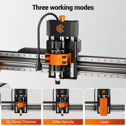 Artsian 01 CNC Router Machine 300W Spindle Power, 0.01mm Precision, 4-Axis Intelligent Controller, 420×420mm Workspace, Aluminum, Brass, Wood, Plastic, PCB Professional Desktop CNC Engraver