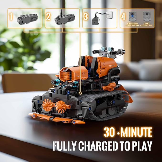 STEM Building Toys for Kids 6-14 5in1 STEM Robot Building Kit for Kid Remote &amp APP Controlled Tank Bulldozer Robot Building Blocks Set Birthday Xmas Gifts Ideas for Boys Girls (689PCS)