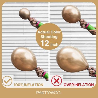 PartyWoo Metallic Gold Balloons 140pcs Different Sizes of 18 12 10 5 Inch Chrome Gold Balloon Arch Kit Garland for Birthday Graduation Baby Shower Wedding Bachelorette Party Decorations Gold-G127