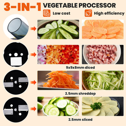 YMJOINMX Commercial Vegetable Dicer Machine with Transparent Container - Food Slicer & Shredder for Carrots, Potatoes, Mushrooms - Heavy Duty Stainless Steel Blade for Restaurant & Kitchen Use