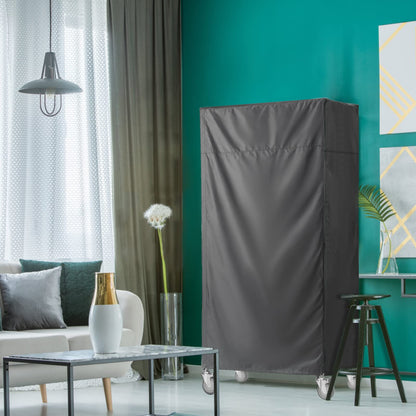 ZYSUOR Shelving Cover Storage Shelf Wire Rack Cover,48" W x 18" D x 72" H,Nylon Buckle Design on Both Sides of The Front for Easy Access to Items (No Shelves,Black)
