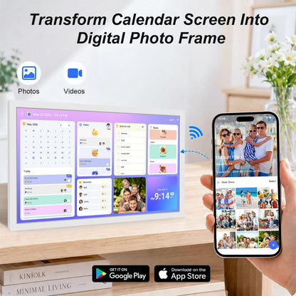 27" Digital Calendar Electronic for-Family-Meal-Planner - Touchscreen Smart Calendar for Business Schedule, Star Rewards, Chort Chart, Wall Mountable, Auto-Sync Google iCloud Outlook, Gift for Mom Dad
