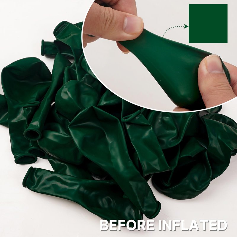 PartyWoo Dark Green Balloons 100 pcs Different Sizes of 36 18 12 10 5 Inch Hunter Emerald Forest Green Balloon Arch Kit Garland for Graduation Christmas Jungle Birthday Party Decorations Green-Y56