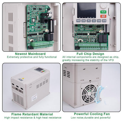 LAPOND AC 220V/18KW 25HP Variable Frequency Drive,75A VFD Inverter Single Phase to 3 Phase Converter,Used on ≤20HP(15kW) 55Amps 200-230V 3-Phase Motor