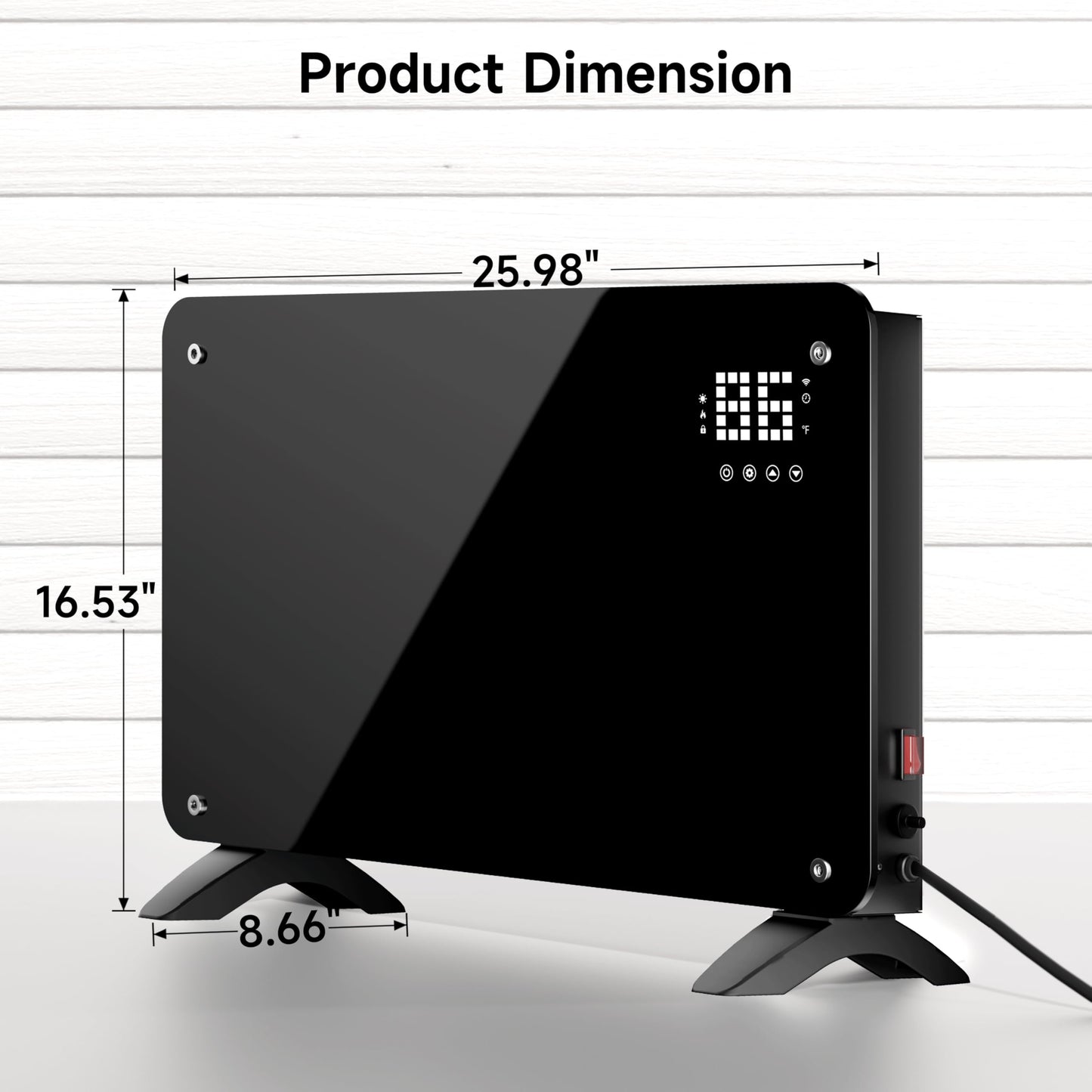 SUNDATE Convection Heater Wifi Control, Indoor Space Heater, 1500W Electric Heating with Remote Control, Digital Display, Fast Heating, 24H Timers for Living Room, Bedroom, Office
