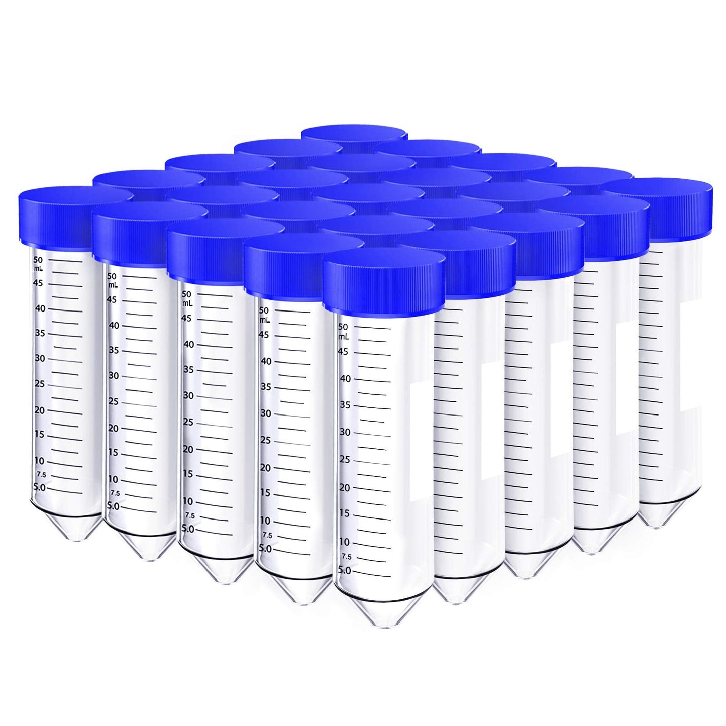 SimPure Centrifuge Tubes 50mL, Conical Tubes Sterile 25 PCS, Polypropylene, Leak-Proof Screw Caps, Plastic Container with Graduated and Write Marks, Non-pyrogenic, DNase/RNase Free, Human DNA-Free