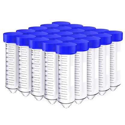 SimPure Centrifuge Tubes 50mL, Conical Tubes Sterile 25 PCS, Polypropylene, Leak-Proof Screw Caps, Plastic Container with Graduated and Write Marks, Non-pyrogenic, DNase/RNase Free, Human DNA-Free