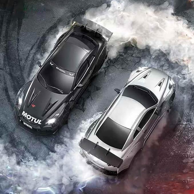 1/16 Scale RC Drift Car MN-268 RWD Mini RC Vehicles Model with Gyro Spare Tires &amp LED Lights for Adults Hobby Toy Gifts (Black)