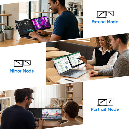 Laptop Screen Extender, 14” FHD 1080P Portable Monitor for Laptop, 0.27" Ultra-Thin Display with 100% sRGB, Dual Screen Extender for 13–17” Laptops, Plug & Play for Windows/Mac/Chrome/Android