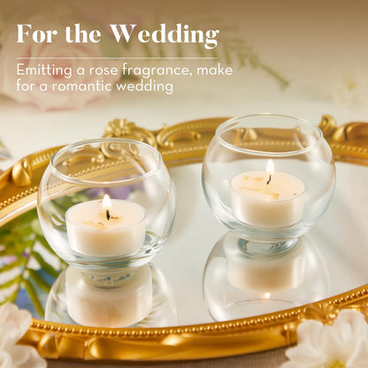 Ashlux Acrylic Jasmine Soy Wax Scented Tea Lights, 8 Pack Bulk – 4 Hour Long Burning, Non-Paraffin, Smokeless,Tealight Candles for Weddings, Table Centerpieces, Home Decor & Christmas