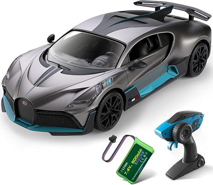 MIEBELY Remote Control Car Bugatti Divo 1/16 Scale Rc Cars 12Km/h 2.4Ghz Licensed Model Car 7.4V 500mAh Toy Car Headlight for Adults Boys Girls Age 6-12 Years Birthday Ideas Gift