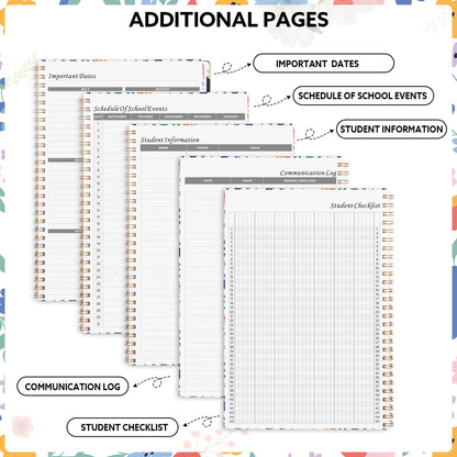Teacher Planner 2026-2027, 7x10'' Undated Lesson Planners Teacher Planner Academic Year with Elasstic Band, Back Pocket for Classroom or Homeschool Use