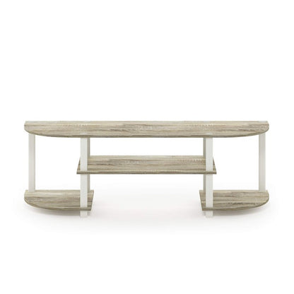 Furinno Turn-S-Tube Wide TV Entertainment Center, Sonoma Oak/White, 47. 25x13. 4x15. 9