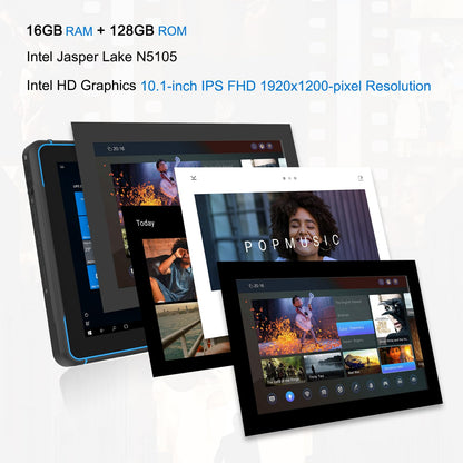 HUGEROCK 10.1 Inch Rugged Windows 11 Tablet, IP68 Waterproof Drop-Resistant Rugged Tablet PC Windows 11, 16GB+128GB, 10000mAh Battery, Built-in Barcode Scanner for Industrial, Field, Warehouse