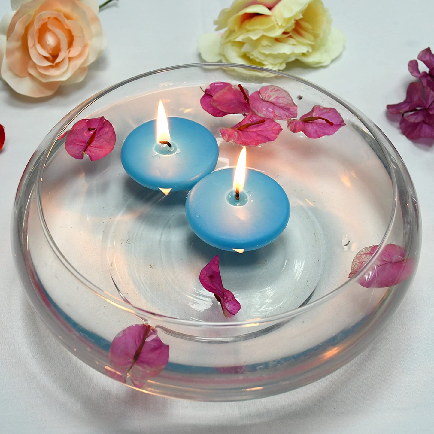 Zest Candle 24-Piece Floating Candles, 2.25-Inch, Turquoise