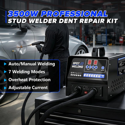 MR CARTOOL Stud Welder Dent Repair Kit 3.5KW Dent Puller Spot Welder with 6 Welding Modes, 95℃ Overheat Protection, Manual/Auto 4200A Body Repair Dent Remover Tools for Car Motorcycle Truck(90F)