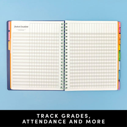 PAPERAGE Teacher Planner, Weekly & Monthly Academic Planner & Calendar, 12-Months, July 2026 - June 2027, (9.5" x 11"), Teacher Lesson Planning Book with Tabs, Stickers & Inner Pocket, Raspberry