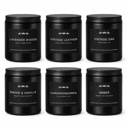 Candles for Men, 6 Pack Soy Wax Gift Set, 300H Long Lasting Home Fragrance with Masculine Scents, Gift for Dad, Husband or Boyfriend