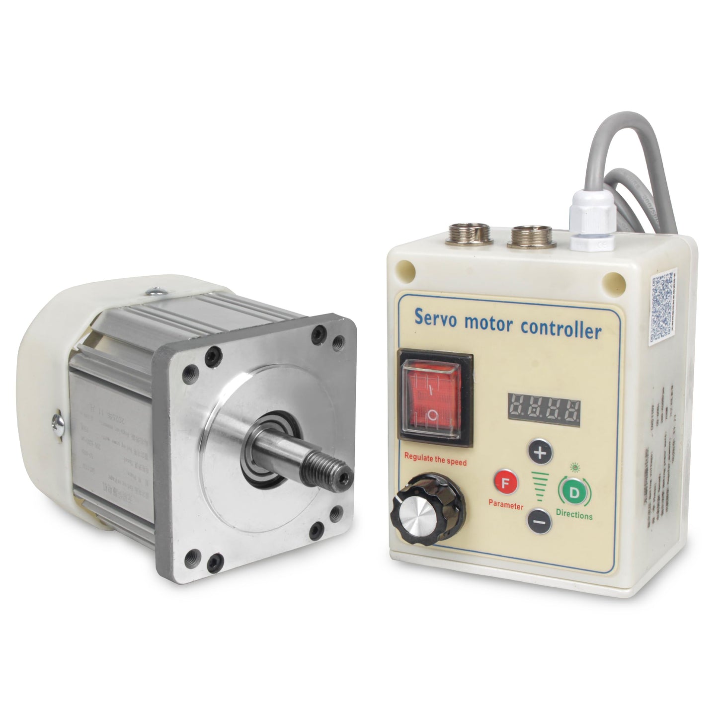 RATTMMOTOR 750W Permanent Magnet Brushless Servo Motor Max Speed 6500rpm/min with Servo Motor Speed Controller for Woodworking Machine/Lathe/Drilling and Tapping Machine/Reducer/Belt Sander (110V)