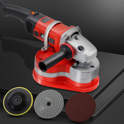HTAXSCC Electric Diamond Polisher Machine - 2800W Concrete Floor Grinder Kit with 3 Diamond Wheels, 6 Variable Speed for Dustless Grinding of Stone Marble Granite Cement Epoxy Thinset Metal Descaling