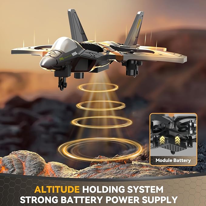 4DRC V17 Foam Remote Control Airplanes Rc Planes for Kids Adults 4-7 8-16 Remote Control Planes Fighter Jet with Light 360° Flip Fighter Jet Toy Gravity Sensing Stunt Roll Gifts for Kids Boys