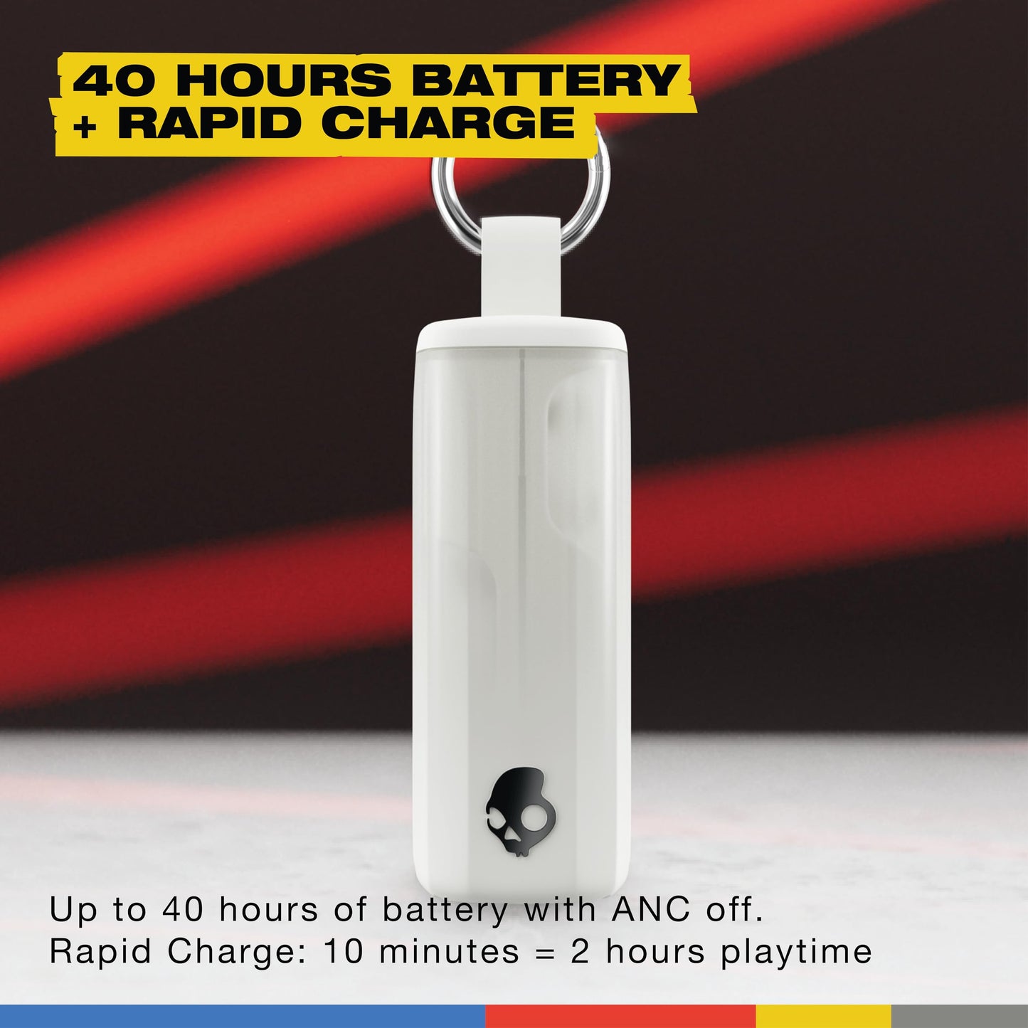 Skullcandy Method 360 ANC Wireless Earbuds, Sound by Bose, Bluetooth Headphones, Premium Noise Cancelling, Up to 40 Hrs Battery, Sweat and Water Resistant, Microphone for iPhone Android - Bone